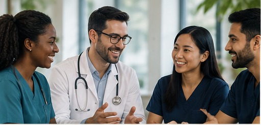 A diverse group of healthcare professionals